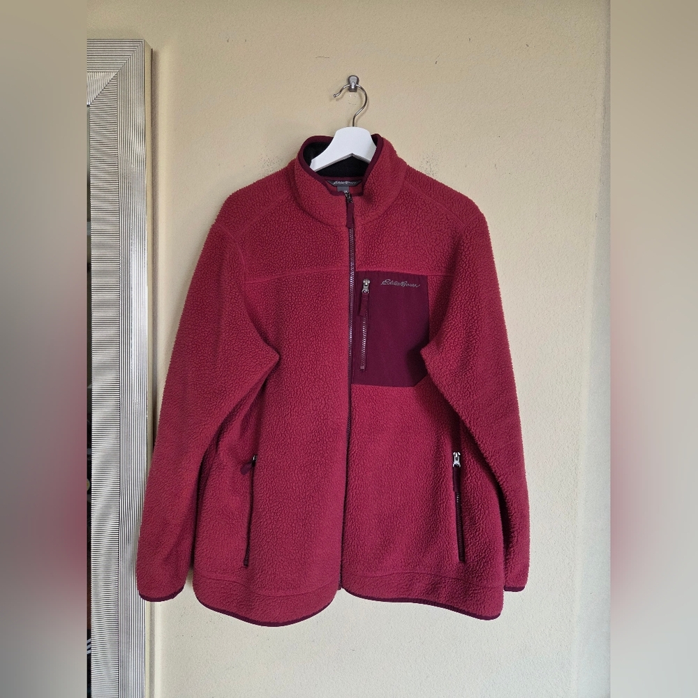 Eddie Bauer Rose Pink Fleece Teddy Jacket Sherpa Outdoors Gorpcore